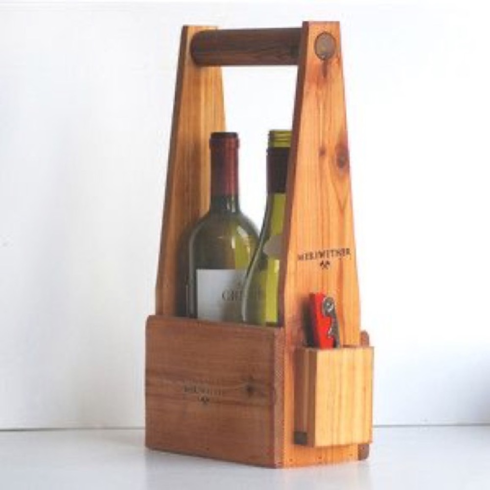 Meriwether wooden wine tote